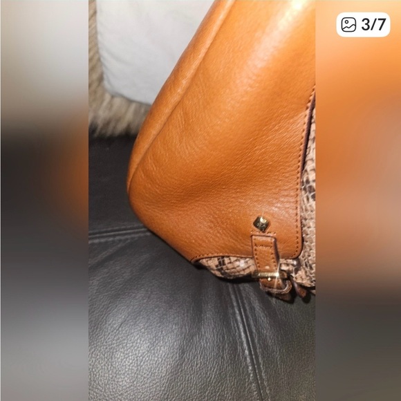 MCM Snake Print Leather Hobo Bag magnetic closure no MCM dustbag - Picture 3 of 13